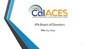 JPA Board of Directors May 23 2019 1