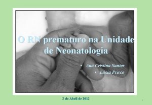 O RN prematuro na Unidade de Neonatologia Ana