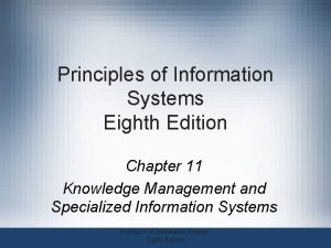 Principles of Information Systems Eighth Edition Chapter 11