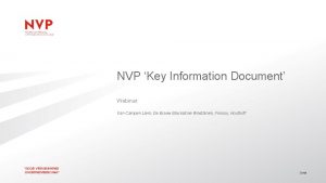 NVP Key Information Document Webinar Van Campen Liem