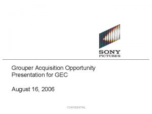 Grouper Acquisition Opportunity Presentation for GEC August 16