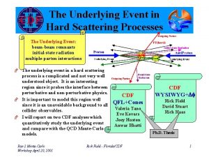 The Underlying Event in Hard Scattering Processes The