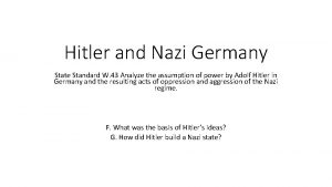 What was the basis of adolf hitler’s ideas?