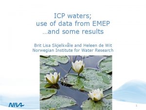 ICP waters use of data from EMEP and