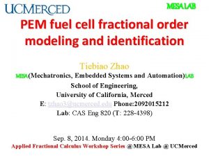 MESA LAB PEM fuel cell fractional order modeling