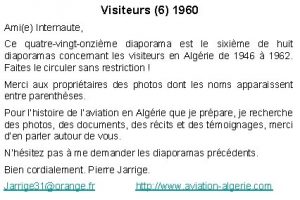 Visiteurs 6 1960 Amie Internaute Ce quatrevingtonzime diaporama