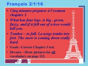 Franais 2116 Cinq minutes preparer lexamen chapitre 3