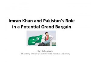 Imran Khan and Pakistans Role in a Potential
