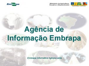 Agncia de Informao Embrapa Informtica Agropecuria O que