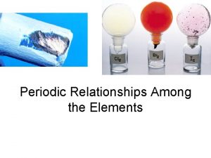 Periodic Relationships Among the Elements When the Elements