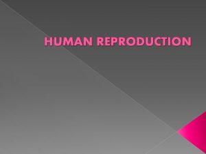 HUMAN REPRODUCTION REPRODUCTION AND SEXUALITY Reproduction is the