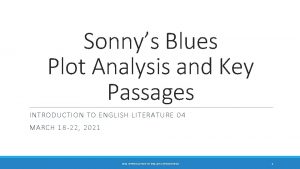 Sonnys Blues Plot Analysis and Key Passages INTRODUCTION