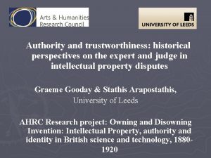 Authority and trustworthiness historical perspectives on the expert