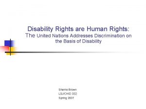 Disability Rights are Human Rights The United Nations