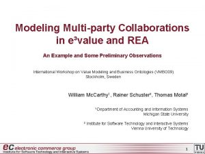 Modeling Multiparty Collaborations in evalue and REA An