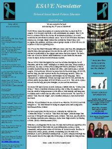 KSAVE Newsletter Kirkwood Sexual Assault Violence Education DIAACSDIowa