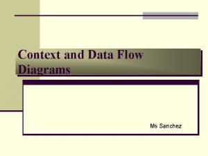 Context and Data Flow Diagrams Ms Sanchez Context