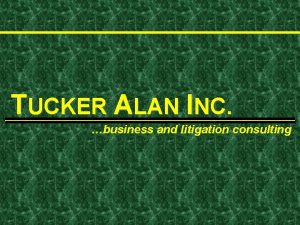 TUCKER ALAN INC business and litigation consulting TUCKER