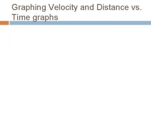 Graphing Velocity and Distance vs Time graphs DistanceTime