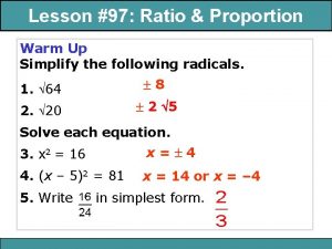 7 1 Lesson Ratio and Proportion 97 Ratio