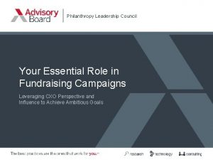 Philanthropy Leadership Council Your Essential Role in Fundraising
