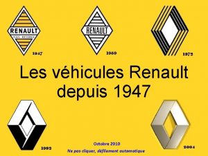 Les vhicules Renault depuis 1947 Octobre 2010 Ne