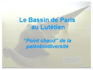 Le Bassin de Paris au Luttien Point chaud