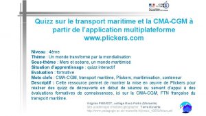 Quizz sur le transport maritime et la CMACGM