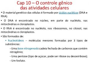 Cap 10 O controle gnico das atividades celulares