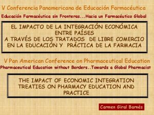 V Conferencia Panamericana de Educacin Farmacutica sin Fronteras