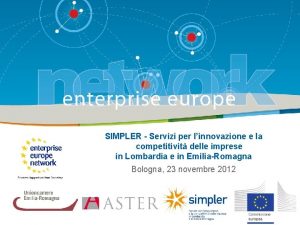 SIMPLER Servizi per linnovazione e la competitivit delle