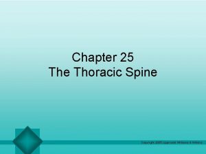 Chapter 25 The Thoracic Spine Copyright 2005 Lippincott