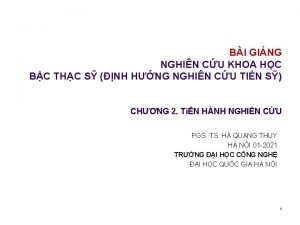 BI GING NGHIN CU KHOA HC BC THC