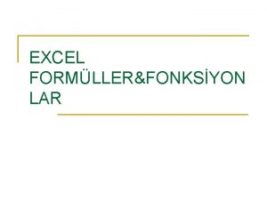 EXCEL FORMLLERFONKSYON LAR MATEMATK TRGONOMETR n TOPLA Bamsz