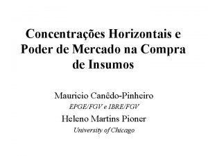 Concentraes Horizontais e Poder de Mercado na Compra