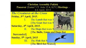 Christian Assembly Paklok Passover Easter Cf Acts 12