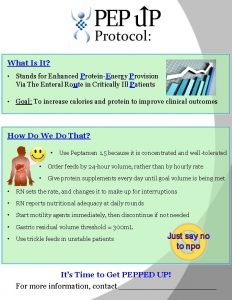 What Is It Stands for Enhanced ProteinEnergy Provision