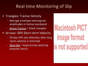 Realtime Monitoring of Slip Triangles Tremor Activity Average