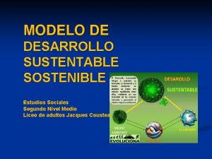 MODELO DE DESARROLLO SUSTENTABLE SOSTENIBLE Estudios Sociales Segundo