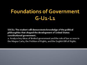 Foundations of Government GU 1 L 1 SSCG