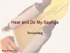 Hear and Do My Sayings Swearing Review Beatitudes