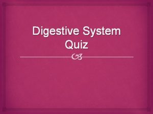 Digestive System Quiz Digestive System Quiz 1 Where