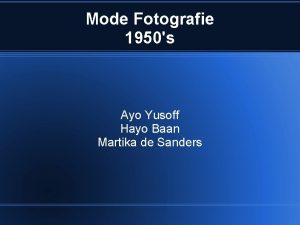 Mode Fotografie 1950s Ayo Yusoff Hayo Baan Martika