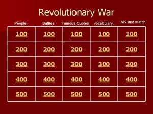 Revolutionary War Famous Quotes vocabulary Mix and match