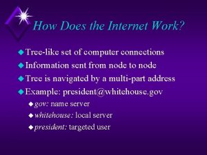 How Does the Internet Work u Treelike set