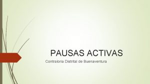 PAUSAS ACTIVAS Contraloria Distrital de Buenaventura Ejercicios recomendados