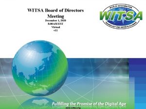 WITSA Board of Directors Meeting December 1 2020