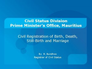 Civil Status Division Prime Ministers Office Mauritius Civil