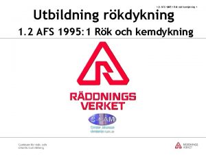 1 0 AFS 1995 1 Rk och kemdykning