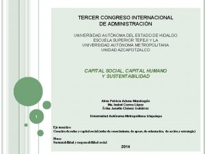 TERCER CONGRESO INTERNACIONAL DE ADMINISTRACIN UNIVERSIDAD AUTNOMA DEL